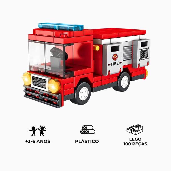 Brinquedo Blocos de Construção Carro Bombeiro - Top Kids Imagem de Brinquedo Blocos de Construção Carro Bombeiro