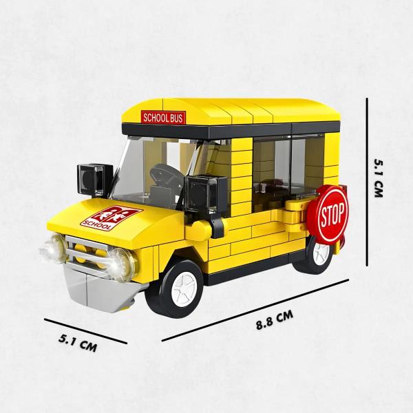 Brinquedo Blocos de Construção Carro Ônibus Escolar - Top Kids Imagem de Brinquedo Blocos de Construção Carro Ônibus Escolar