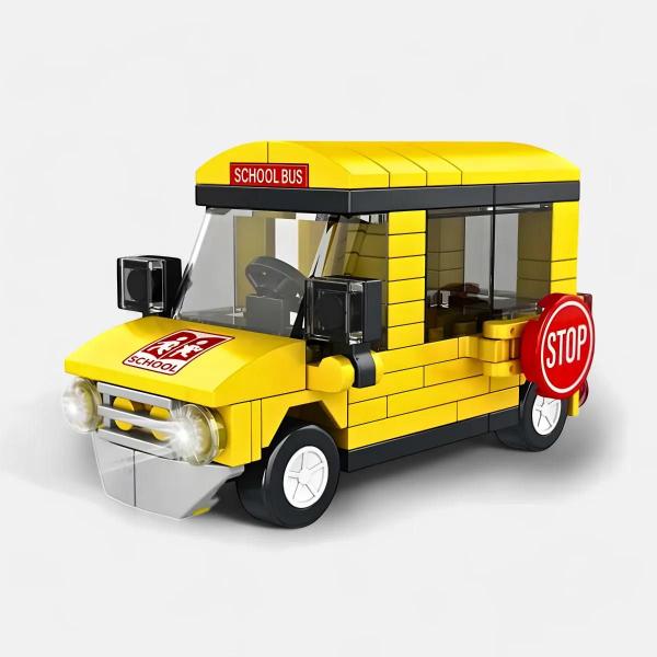 Brinquedo Blocos de Construção Carro Ônibus Escolar - Top Kids Imagem de Brinquedo Blocos de Construção Carro Ônibus Escolar