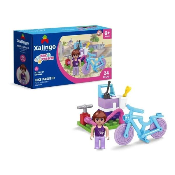Imagem de Brinquedo Blocos De Encaixe Mundo Encantado Bike Passeio 24 Peças Infantil +5 Anos Xalingo - 28054