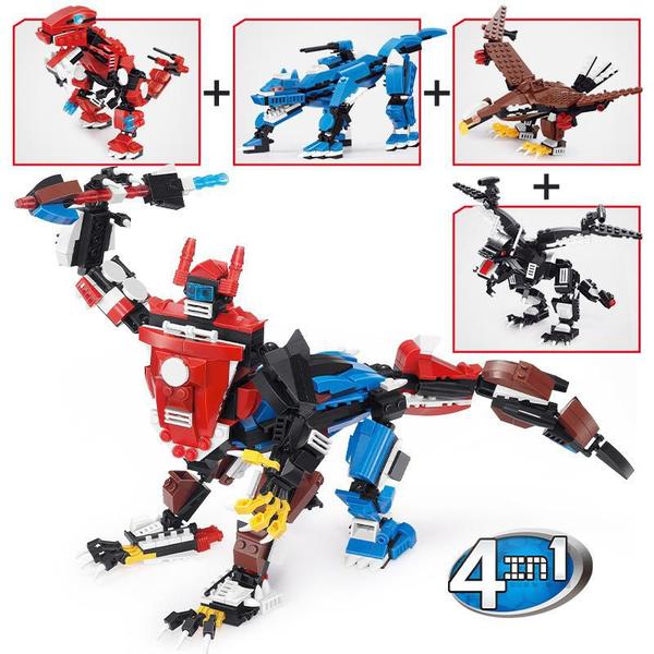 Imagem de Brinquedo Blocos De Montar 3 Em 1 Dragão Dinossauro Robô Aeronave Animais Brinquedo Estilo Transformers