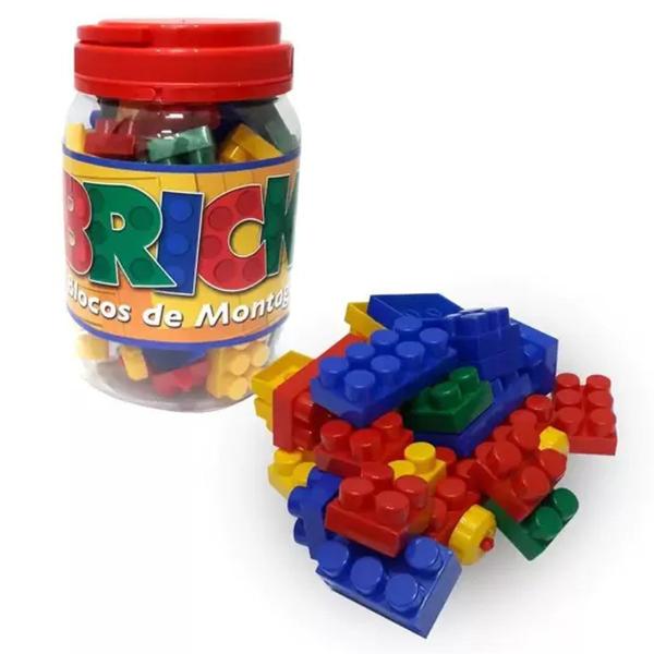 Imagem de Brinquedo Blocos de Montar Bricks Pote - 56 Itens