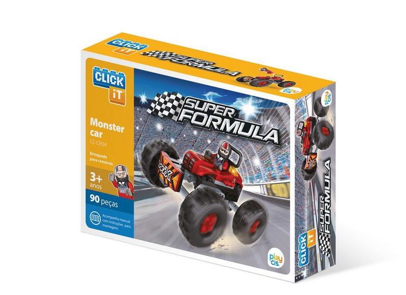 Imagem de Brinquedo Blocos De Montar Com 90Pçs Super Carro Monster