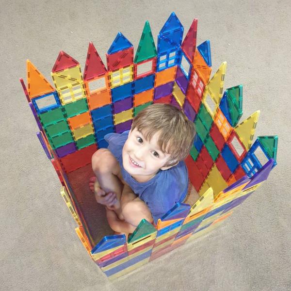 Imagem de Brinquedo blocos de montar infantil magforma castelo 28 stem