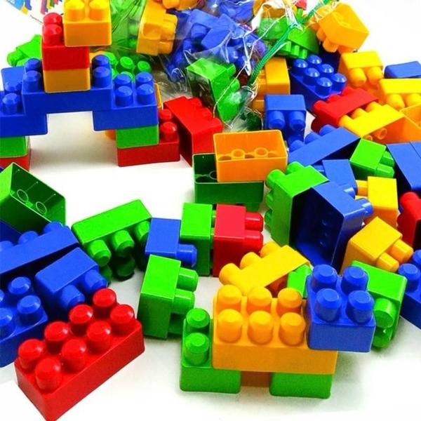 Imagem de Brinquedo Blocos Montar 80 Peças Divertidas Infantil