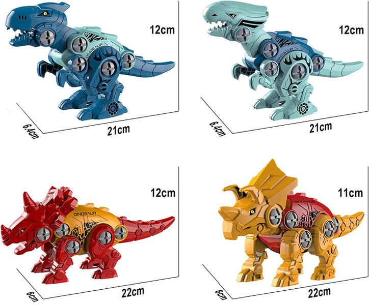 Imagem de Brinquedo blocos montar dinossauros com ferramentas 112 pc