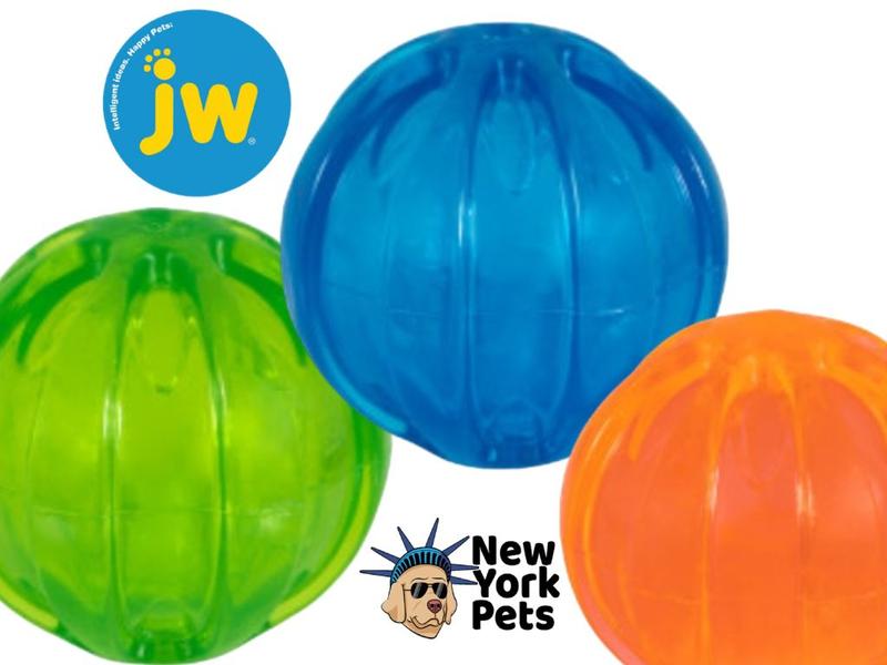 Imagem de Brinquedo Bola JW Squeak-EE Ball Com Apito Para Cães Filhote e Pequeno - Laranja