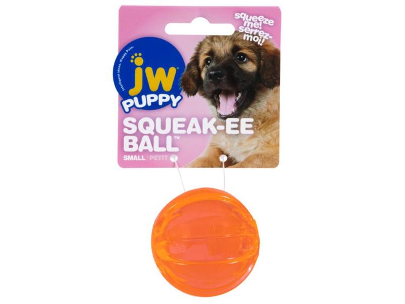 Imagem de Brinquedo Bola JW Squeak-EE Ball Com Apito Para Cães Filhote e Pequeno - Laranja