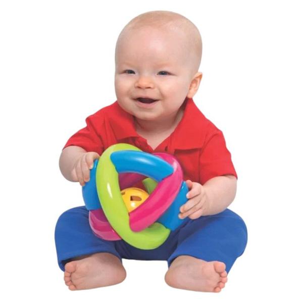 Imagem de Brinquedo Bola Maluquinha Infantil Para Bebê Com Chocalho Macia e Leve - Mercotoys