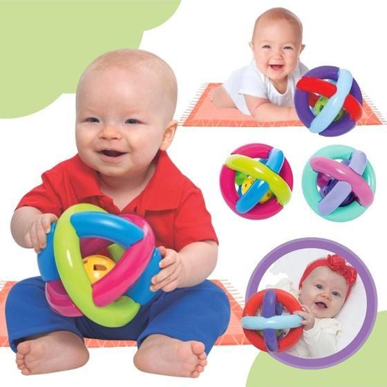 Imagem de Brinquedo Bola Maluquinha Para Bebe Com Chocalho Mercotoys 269