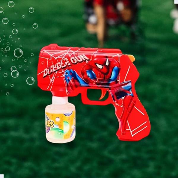 Imagem de Brinquedo Bolhas de Sabão Lançador Automático Bubble Gun Spider Man