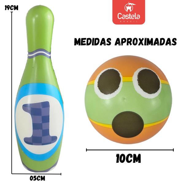 Brinquedo Boliche Educativo Infantill 6 Pinos 2 Bolas Intuitivo Macio Castela - CASTELA BRASIL Imagem de Brinquedo Boliche Educativo Infantill 6 Pinos 2 Bolas Intuitivo Macio Castela