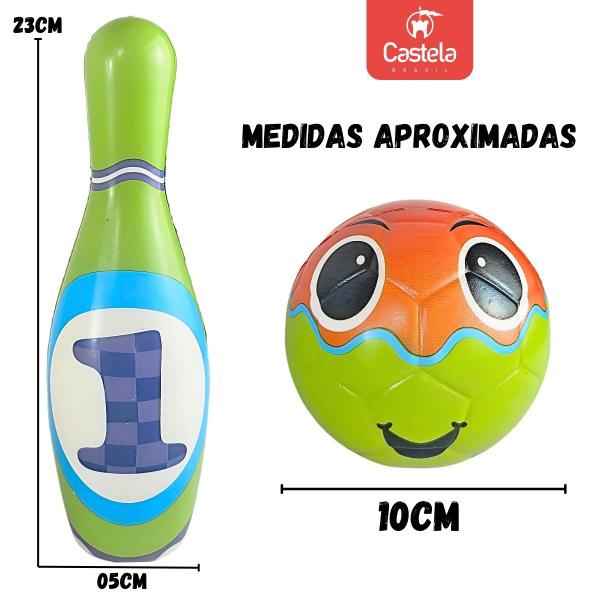 Imagem de Brinquedo Boliche Educativo Infantill 6 Pinos 2 Bolas Macio Divertido Castela