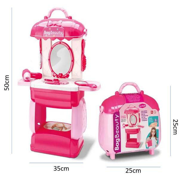 Imagem de Brinquedo Bolsa de Camarim Completo Bag Beauty Linda Imaginação Criatividade