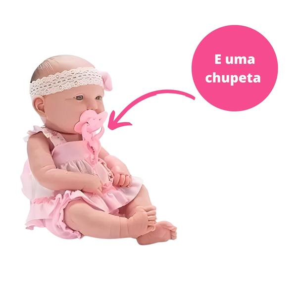 Imagem de Brinquedo Boneca Baby Ninos em Plástico Vinil 37,5cm com Acessórios Chupeta e uma Certidão de Nascimento Cotiplas - 2032