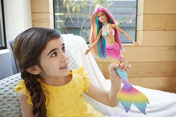 Imagem de Brinquedo Boneca Barbie Dreamtopia Sereia Muda De Cor rosa colorida Mattel