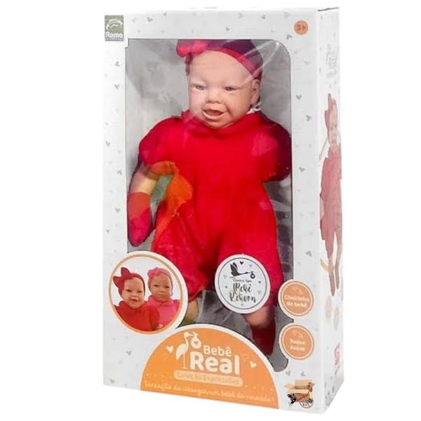 Imagem de Brinquedo Boneca Bebê Real Reborn Coleção Expressões Realista - Roma Brinquedos