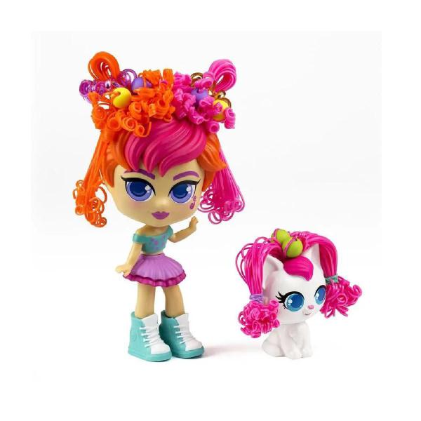 Imagem de Brinquedo Boneca Curli Girls Com Mascote Sortida Rosita 1068