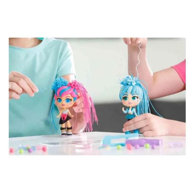 Imagem de Brinquedo Boneca Curli Girls Sortida Faz Cabelo Cachos Liso