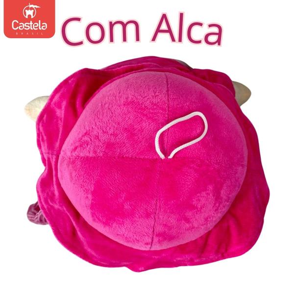 Imagem de Brinquedo Boneca de Pano Pelúcia Infantil Laranja Rosa Castela