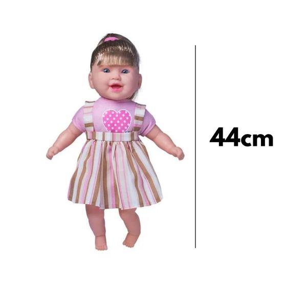 Imagem de Brinquedo Boneca Falante Plástico Vinil 44cm Produz 115 Frases Diferentes em  Baterias Inclusa + 3 anos Cotiplas - 2255