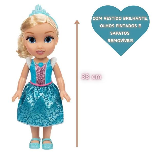 Imagem de Brinquedo Boneca Menina Princesas Disney Grande Com Acessórios Vestido e Cabelo Brilhante Original