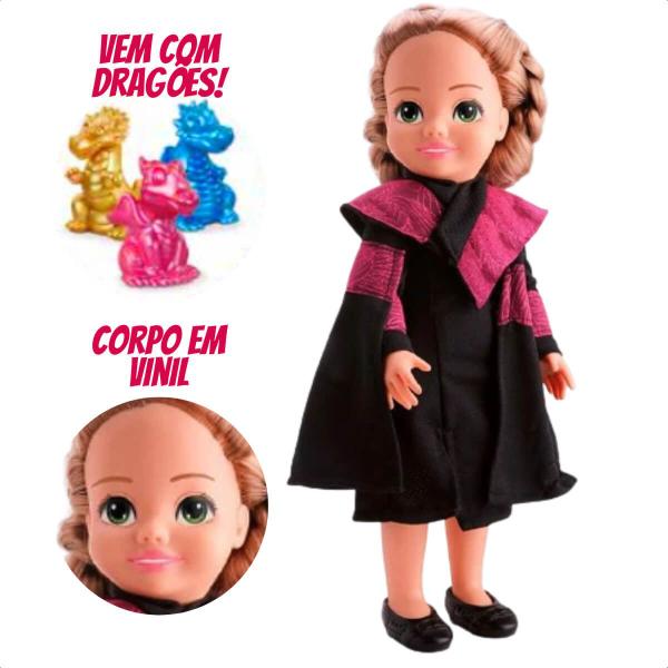 Imagem de Brinquedo Boneca Princesa Aisha 100% Vinil Treinadora de Dragões Faz de Conta Brincadeira Menina Omg Kids - 4912