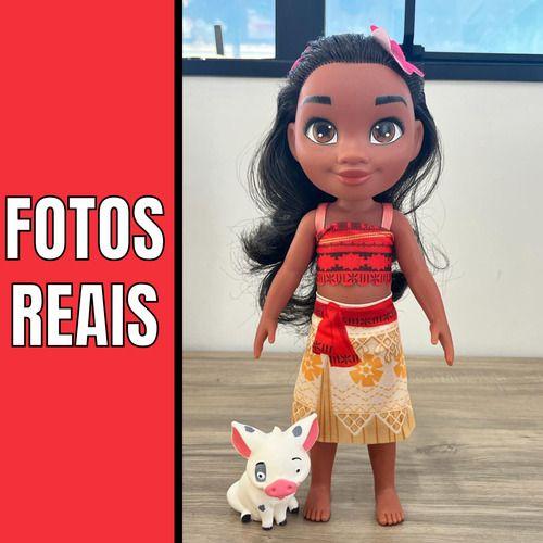 Imagem de Brinquedo Boneca Princesa Moana 45cm e Porquinho Pua 8cm - Cotiplas