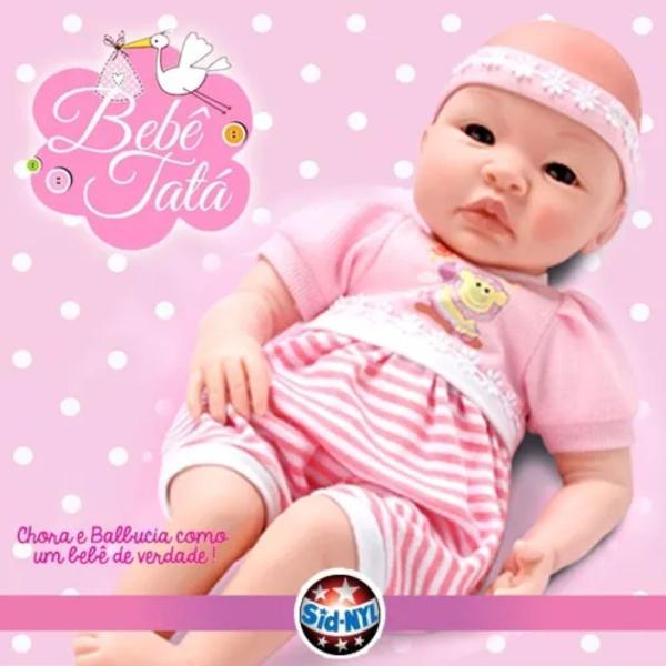 Imagem de Brinquedo Boneca Realista Grande Baby Tata Chora E Balbucia De Verdade Bebe Reborn