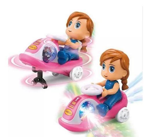 Imagem de Brinquedo Boneca Triciclo Bate Volta Empina Gira 360 Som Luz  e muito divertido.