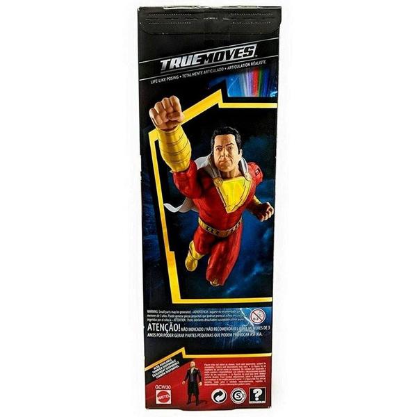 Imagem de Brinquedo Boneco Articulado Herói Shazam Com Capa - Com Pontos De Articulação - True Moves - Mattel