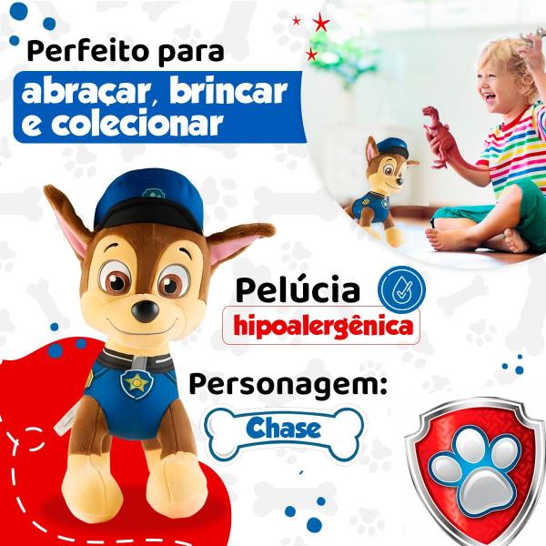 Imagem de Brinquedo Boneco Pelúcia Grande Chase 30 Cm Da Patrulha Canina