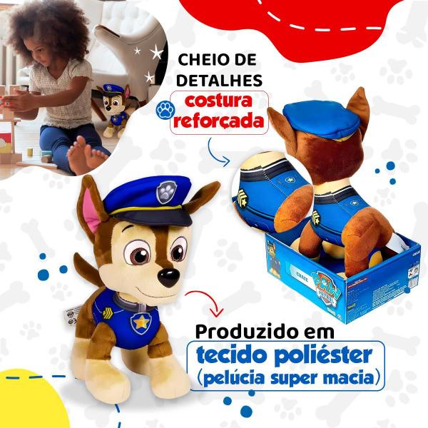 Imagem de Brinquedo Boneco Pelúcia Grande Chase 30 Cm Da Patrulha Canina