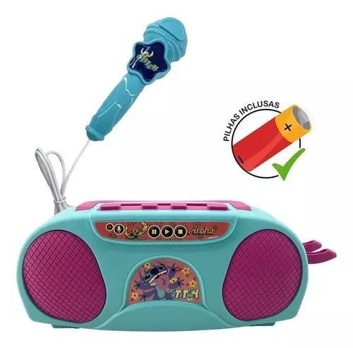 Brinquedo Boombox Karaoke Infantil Stitch - Candide 3271 Imagem de Brinquedo Boombox Karaoke Infantil Stitch - Candide 3271