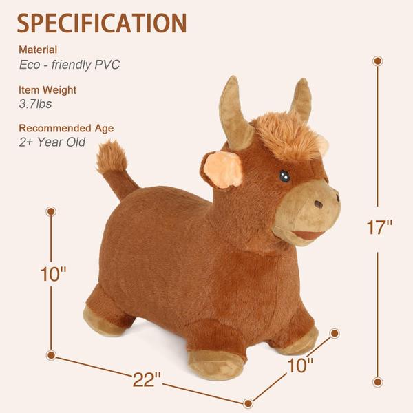 Imagem de Brinquedo Bouncy Bull Hopping INPANY Toddler Plush Cow Hopper 45 kg