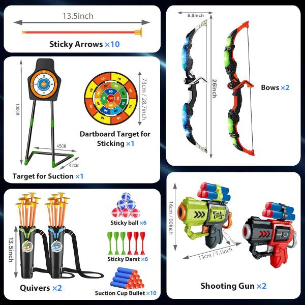 Imagem de Brinquedo Bow and Arrow VATOS para crianças de 5 a 11 anos com Target & Dart