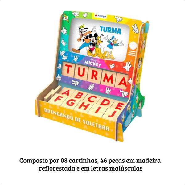 Imagem de Brinquedo Brincando De Soletrar Mickey Disney Jogo Infantil Aprenda as letras - Xalingo 13198