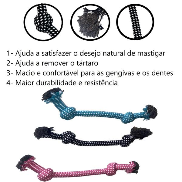 Imagem de Brinquedo Cabo Guerra Dog Pet + Caixa Transporte Pet N2 Azul