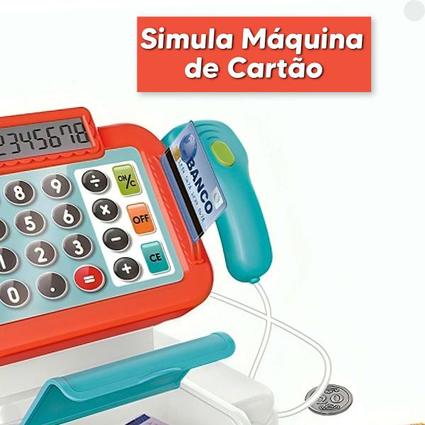 Imagem de Brinquedo Caixa Registradora Vermelha C/ Som DMT6824- DMToys