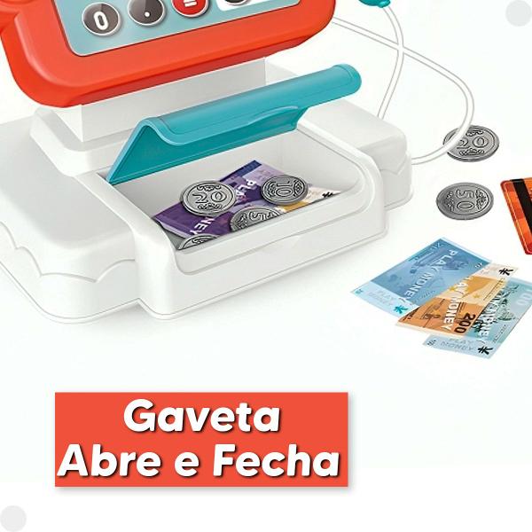 Imagem de Brinquedo Caixa Registradora Vermelha C/ Som DMT6824- DMToys