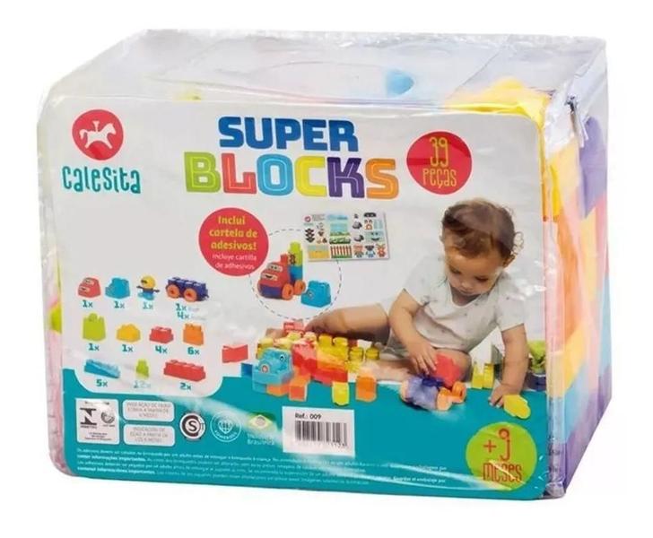 Imagem de Brinquedo Calesita Super Blocks 39 Peças Sacola - 0009