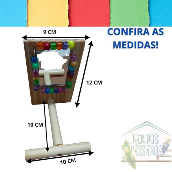 Imagem de Brinquedo Calopsita - Espelho Decorado Com Poleiro Duplo