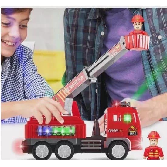 Imagem de Brinquedo Caminhão Carro de Bombeiros Com Sons de Sirene Real Luzes 4D