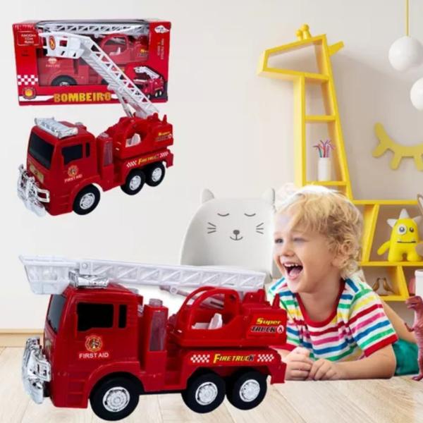 Brinquedo Caminhão De Bombeiro Infantil Educativo Com Som E Emissão De Luzes - Atena Imagem de Brinquedo Caminhão De Bombeiro Infantil Educativo Com Som E Emissão De Luzes