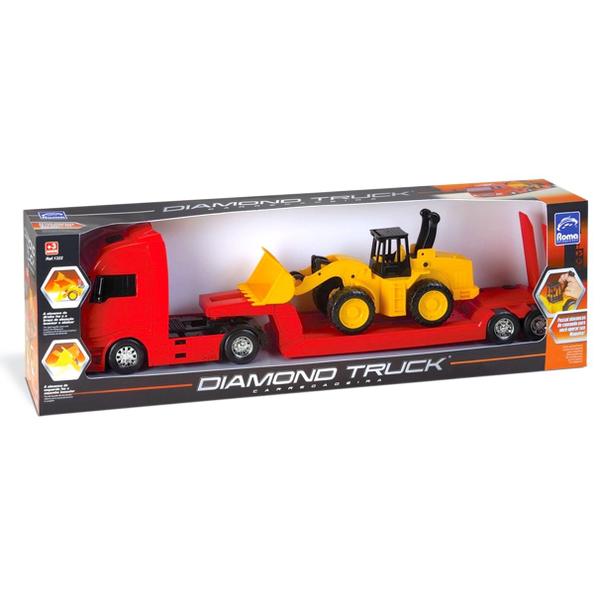 Imagem de Brinquedo Caminhão Diamond Truck Com Trator Carregadeira 1322 - Roma