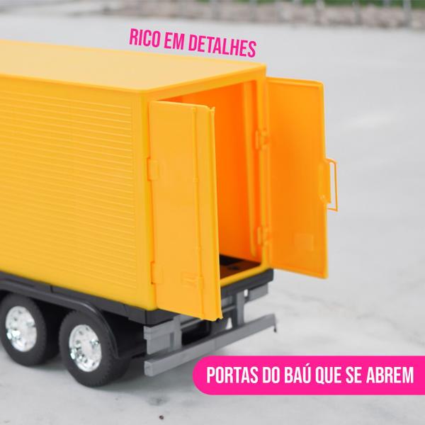 Imagem de Brinquedo Caminhão Hi-Way Baú Iveco Infantil Carrinhos Miniatura Carro Criança Carreta - Usual Brinquedos