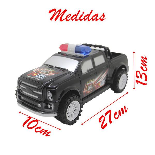 Imagem de Brinquedo Camioneta Carrinho De Policia Fricção Preto