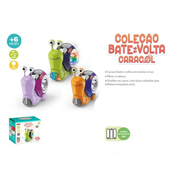 Imagem de Brinquedo Caracol Bate e Volta c/ Música e Luzes - Lilás