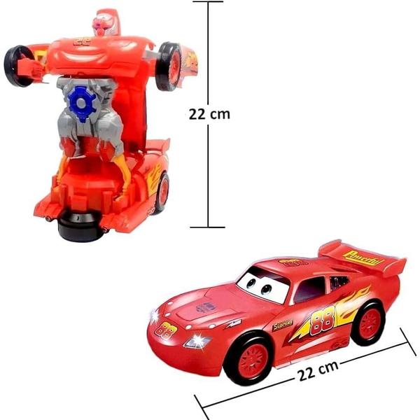 Imagem de Brinquedo Carrinho Bate e Volta Relâmpago McQueen Transformers  Vermelho  Marca Toyking