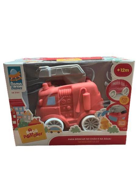 Imagem de Brinquedo Carrinho Bombeiro Vinil Bebê Pompier Roma - 0161